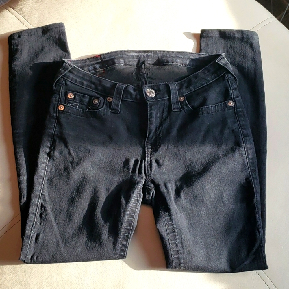 Black True Relgion Skinny Jeans, size 25 (professionally altered at waist)